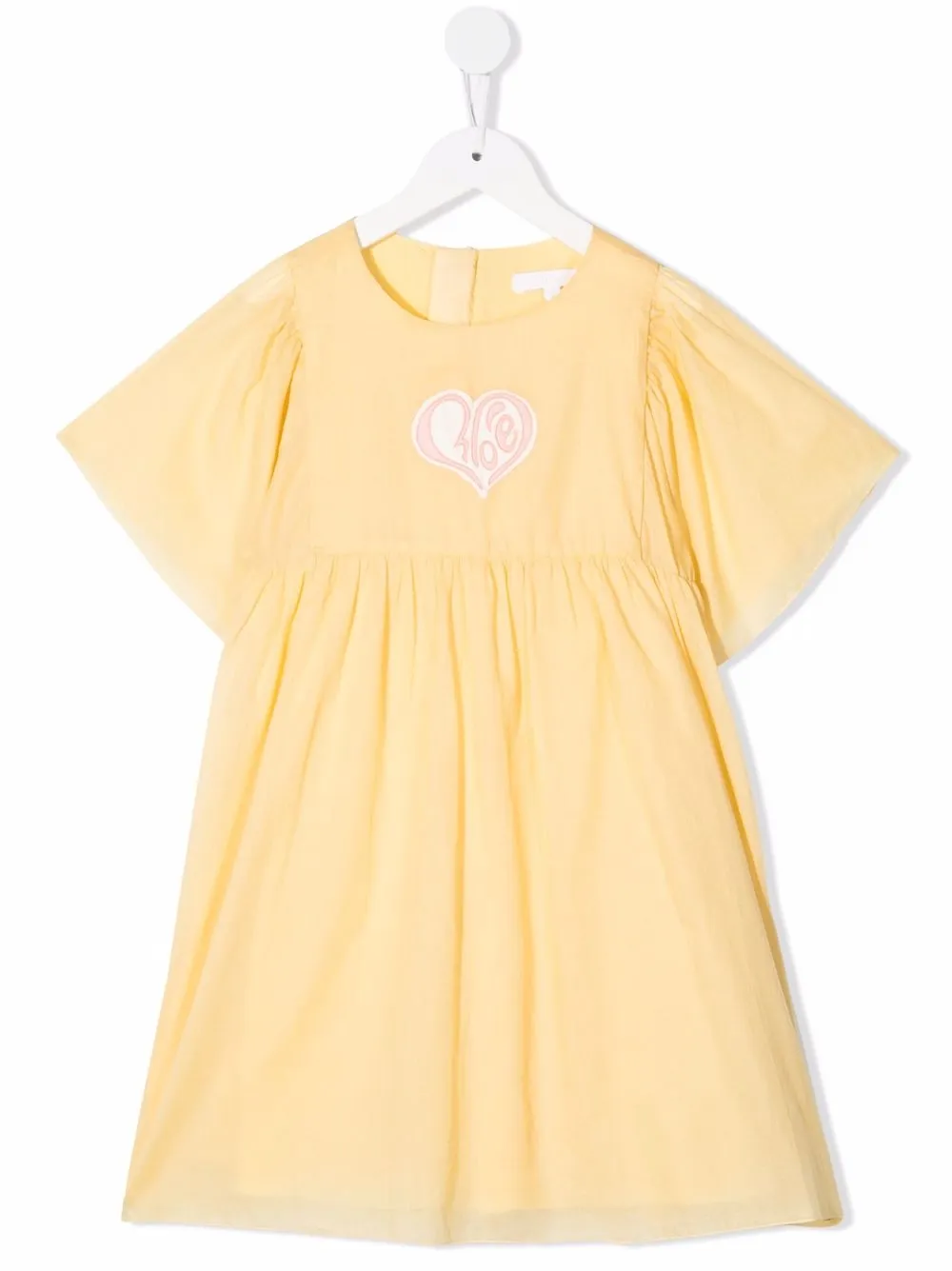 

Chloé Kids vestido acampanado con logo estampado - Amarillo