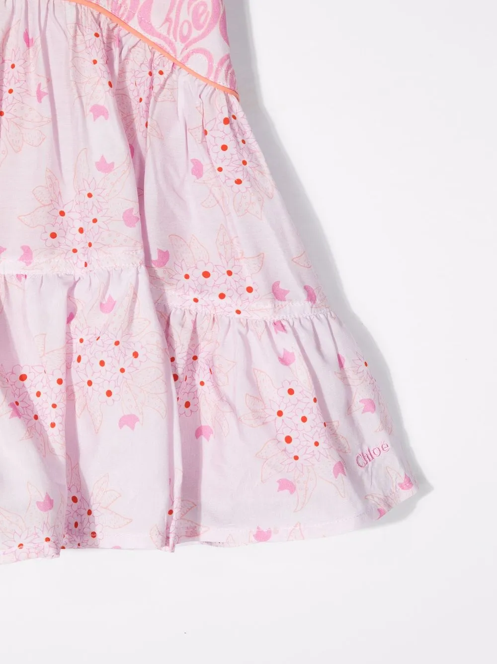 фото Chloé kids ярусная юбка с цветочным принтом