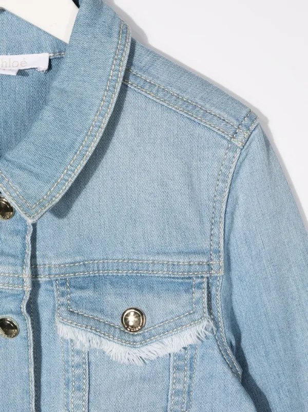 Kids fringe-detail denim jacket 