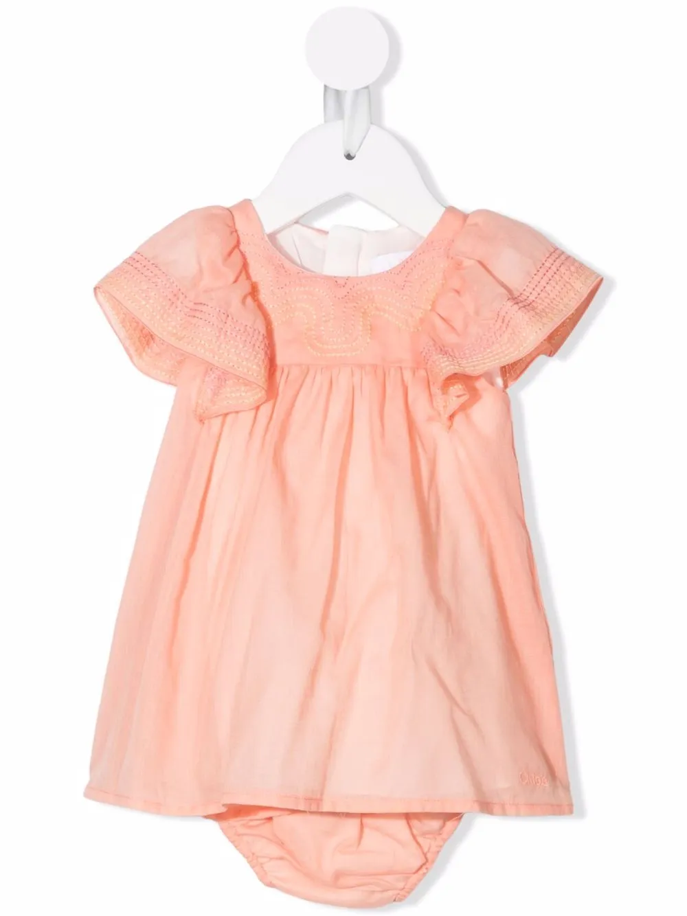 

Chloé Kids set de vestido con detalle bordado - Rosado