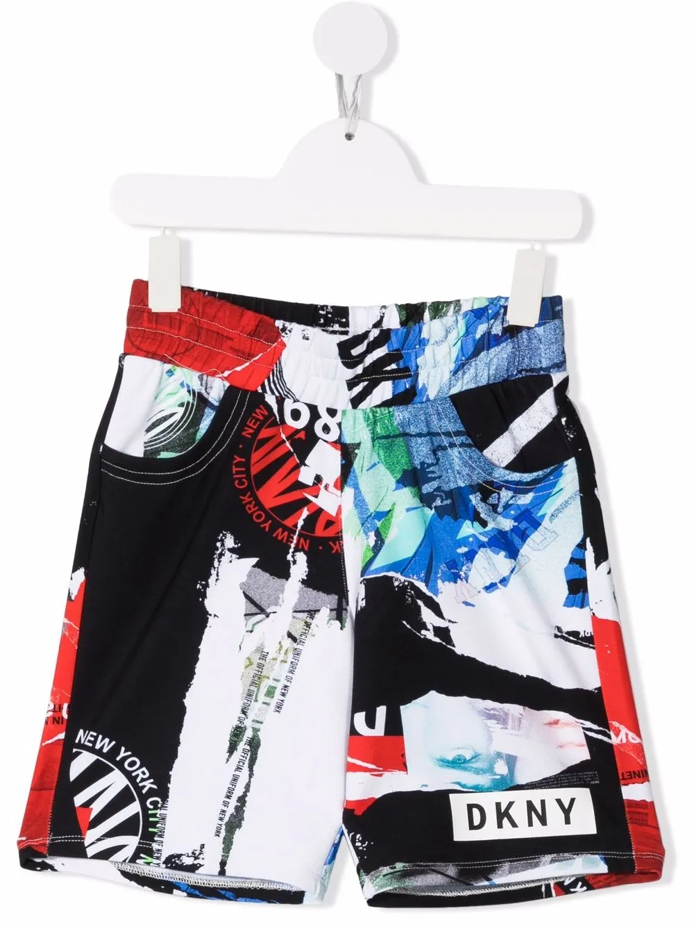 

Dkny Kids shorts deportivos con estampado abstracto - Negro