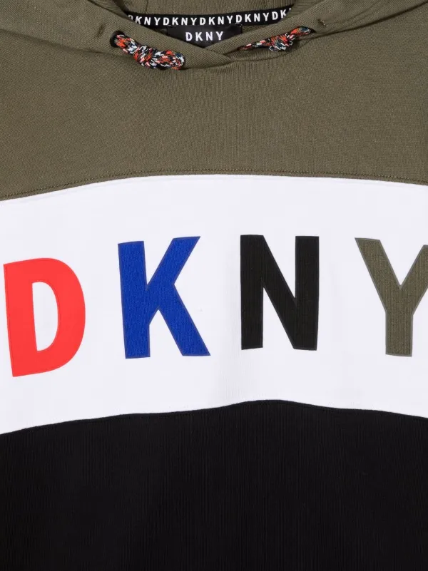 Dkny Kids logo-print two-tone Hoodie 
