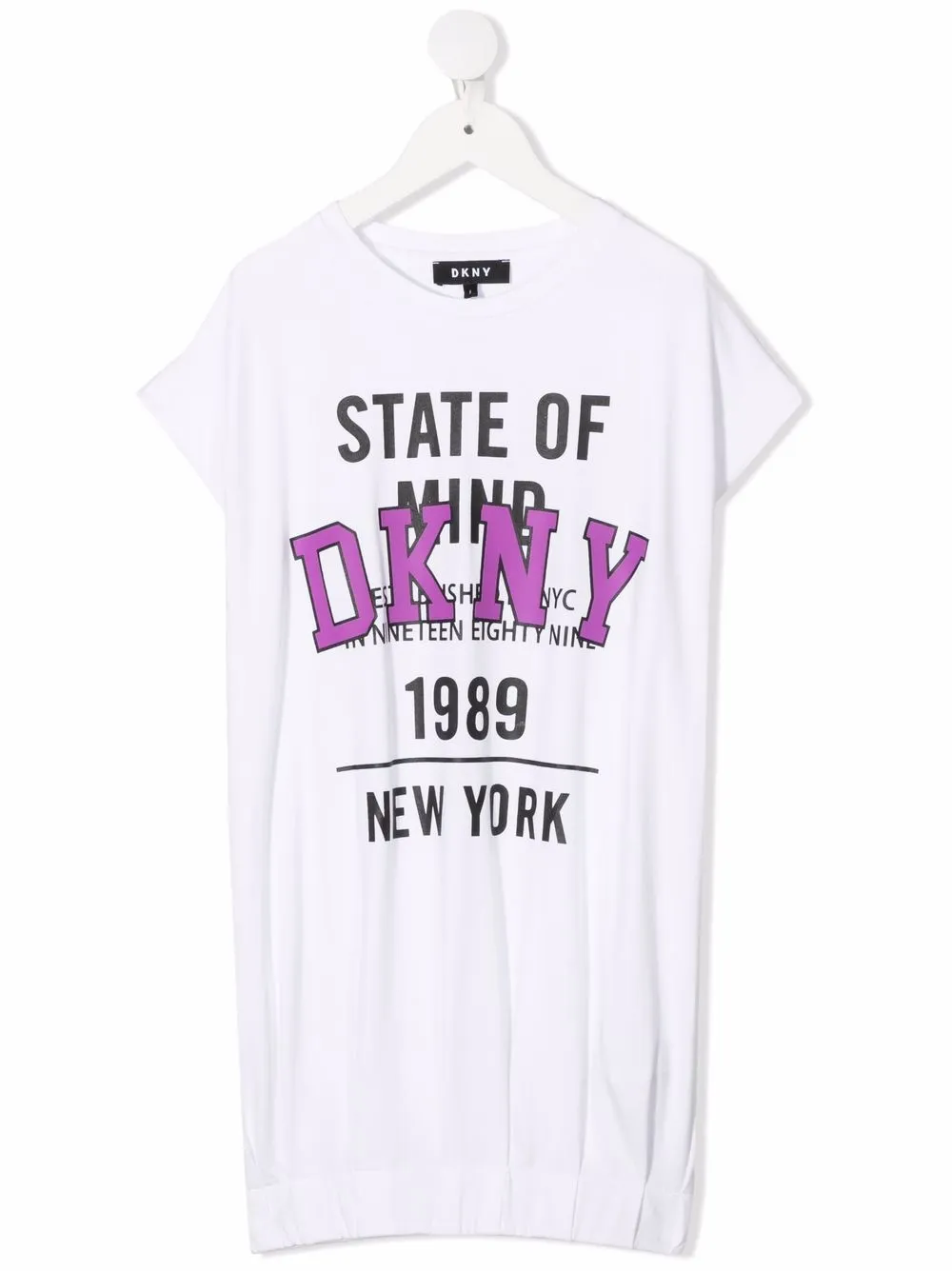 

Dkny Kids vestido estilo playera con logo estampado - Blanco