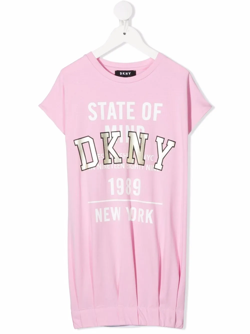 

Dkny Kids vestido estilo playera con logo estampado - Rosado