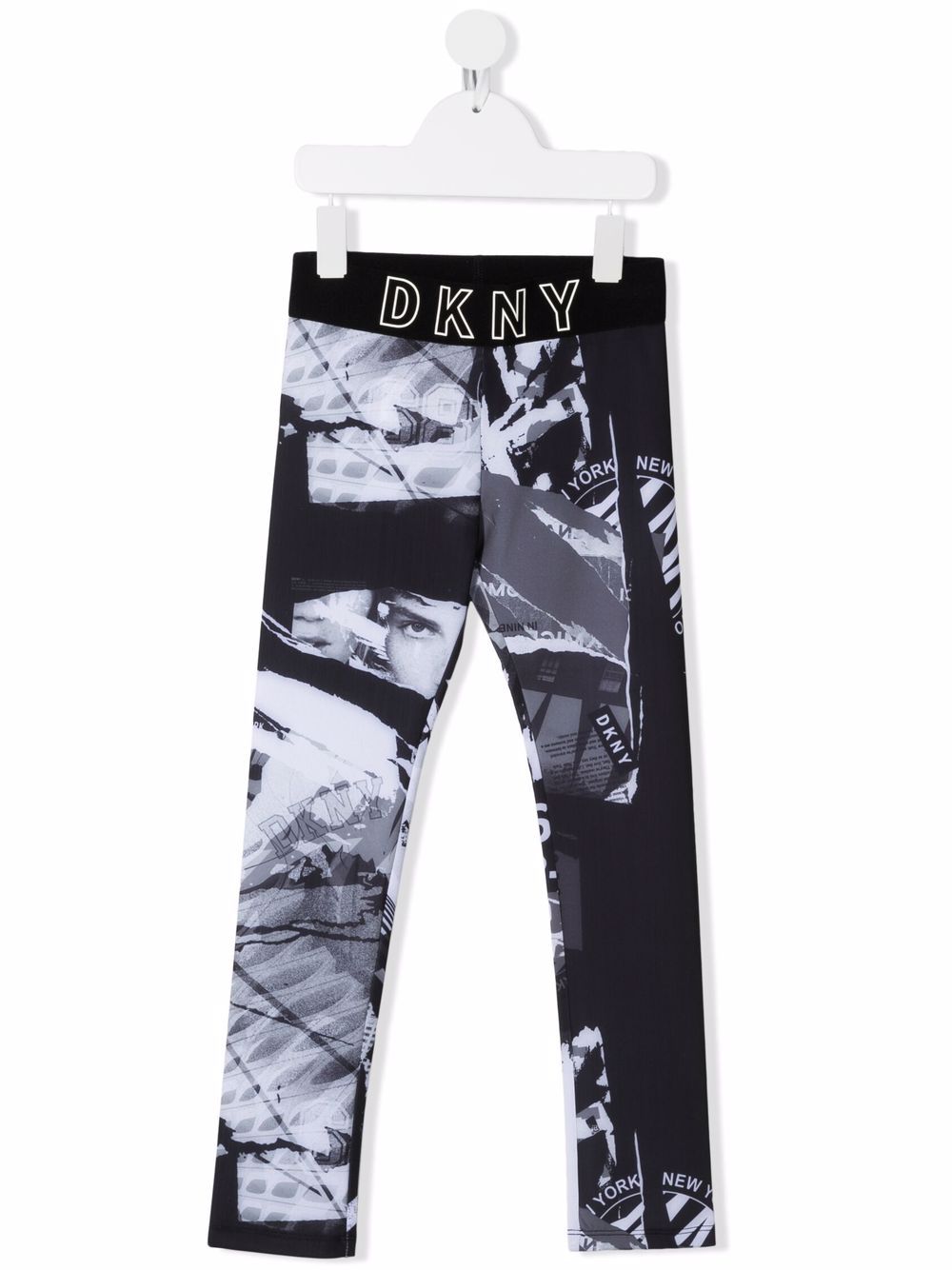 

Dkny Kids leggins con estampado gráfico - Negro