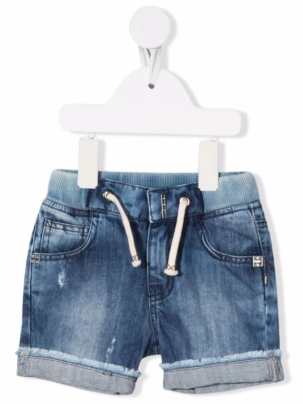 

Givenchy Kids shorts de mezclilla con cordones en la pretina - Azul