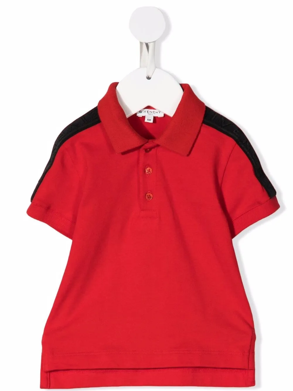 

Givenchy Kids playera tipo polo con franjas en los hombros - Rojo