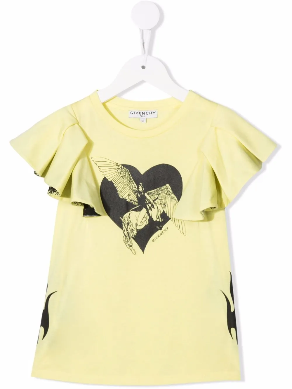 

Givenchy Kids playera con volantes y logo estampado - Amarillo