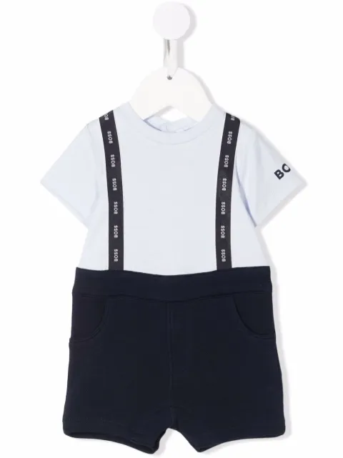 BOSS Kidswear logo-print brace bodysuit