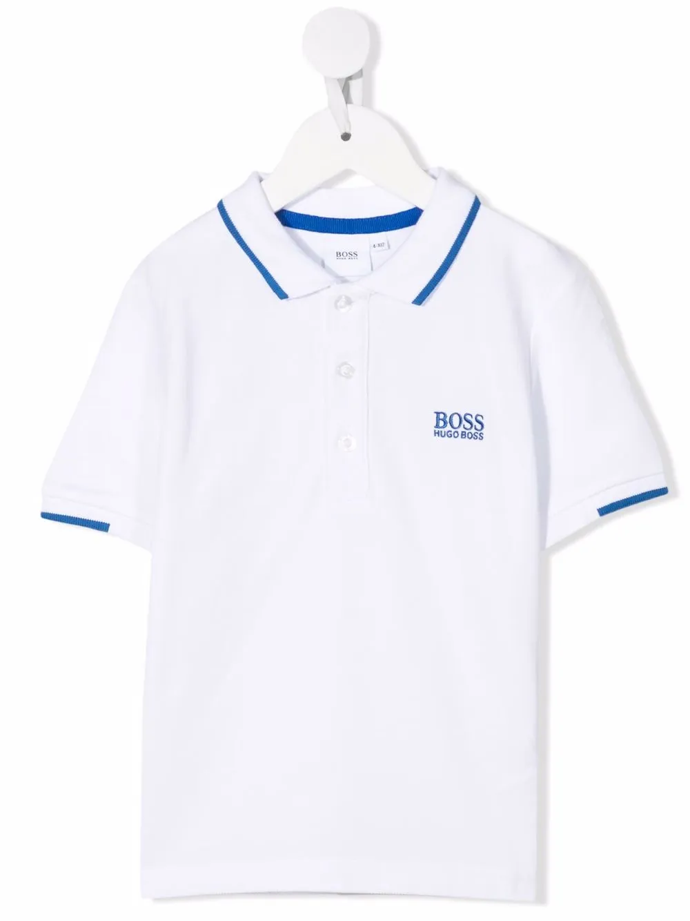

BOSS Kidswear embroidered-logo polo shirt - White
