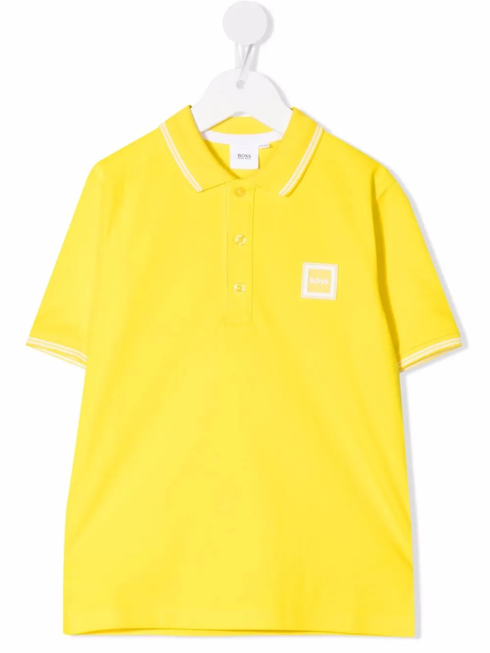 

BOSS Kidswear playera tipo polo con logo en el pecho - Amarillo