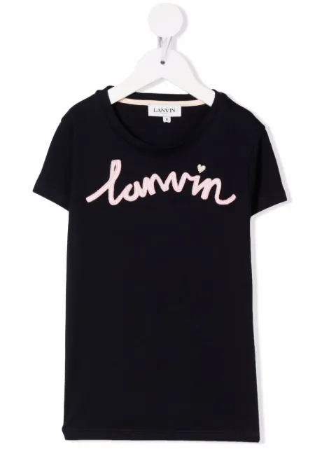 LANVIN KIDS signature logo-print round-neck T-shir