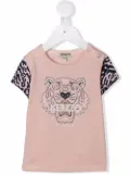 Kenzo Kids Tiger-print cotton T-shirt - Pink