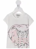 Kenzo Kids elephant-print organic-cotton T-shirt - White