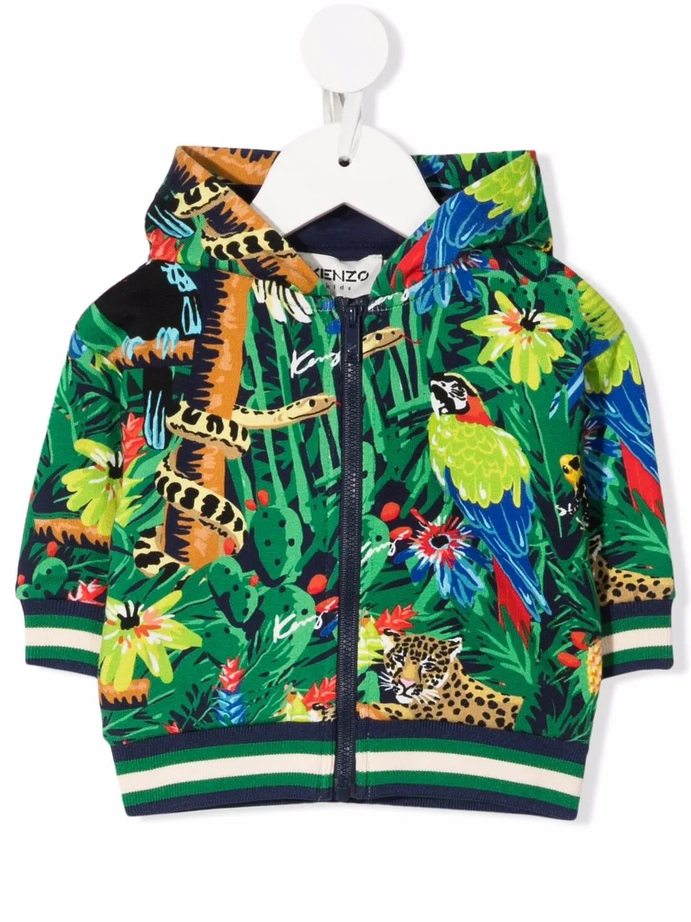 

Kenzo Kids hoodie con estampado de selva - Azul