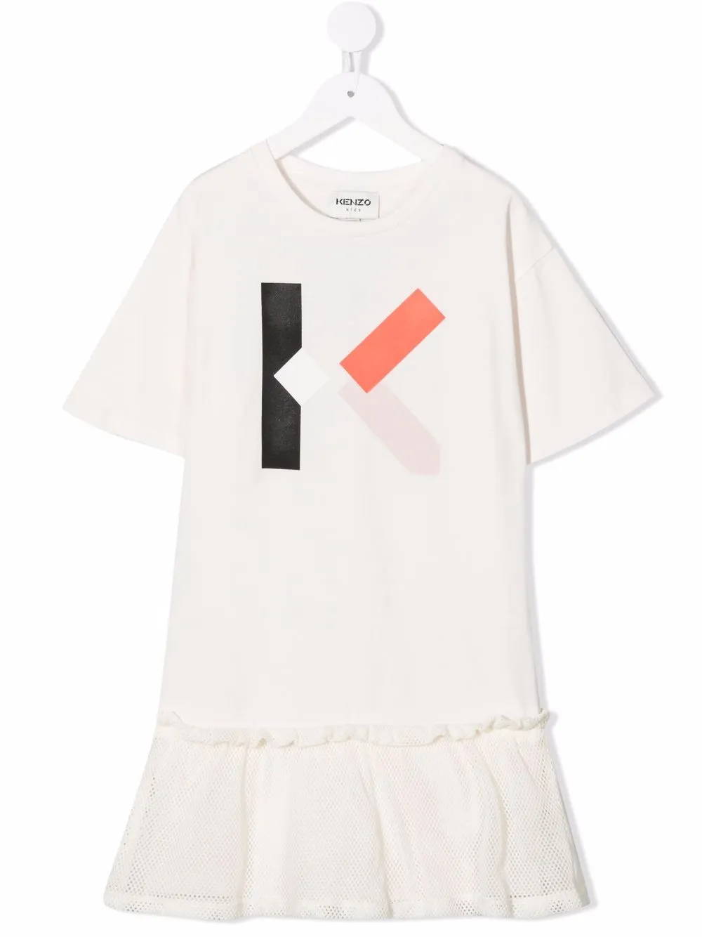 

Kenzo Kids vestido estilo playera con logo estampado - Neutro