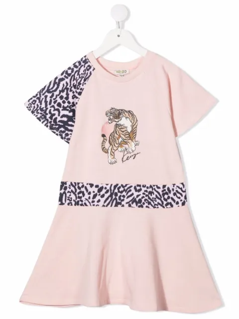 Kenzo Kids animal-print fleece dress