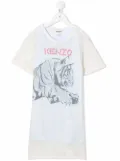 Kenzo Kids tiger-print T-shirt dress - Neutrals