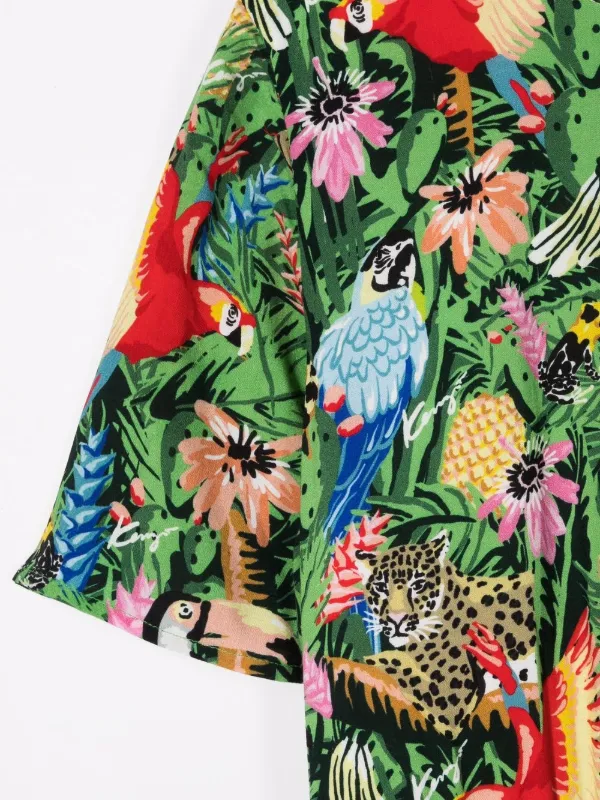 Kenzo Kids jungle-print Dress | Green | FARFETCH