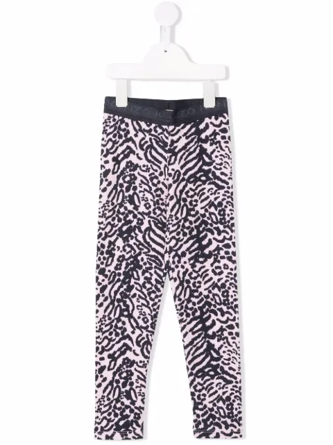 Kenzo Kids animal-print cotton leggings 