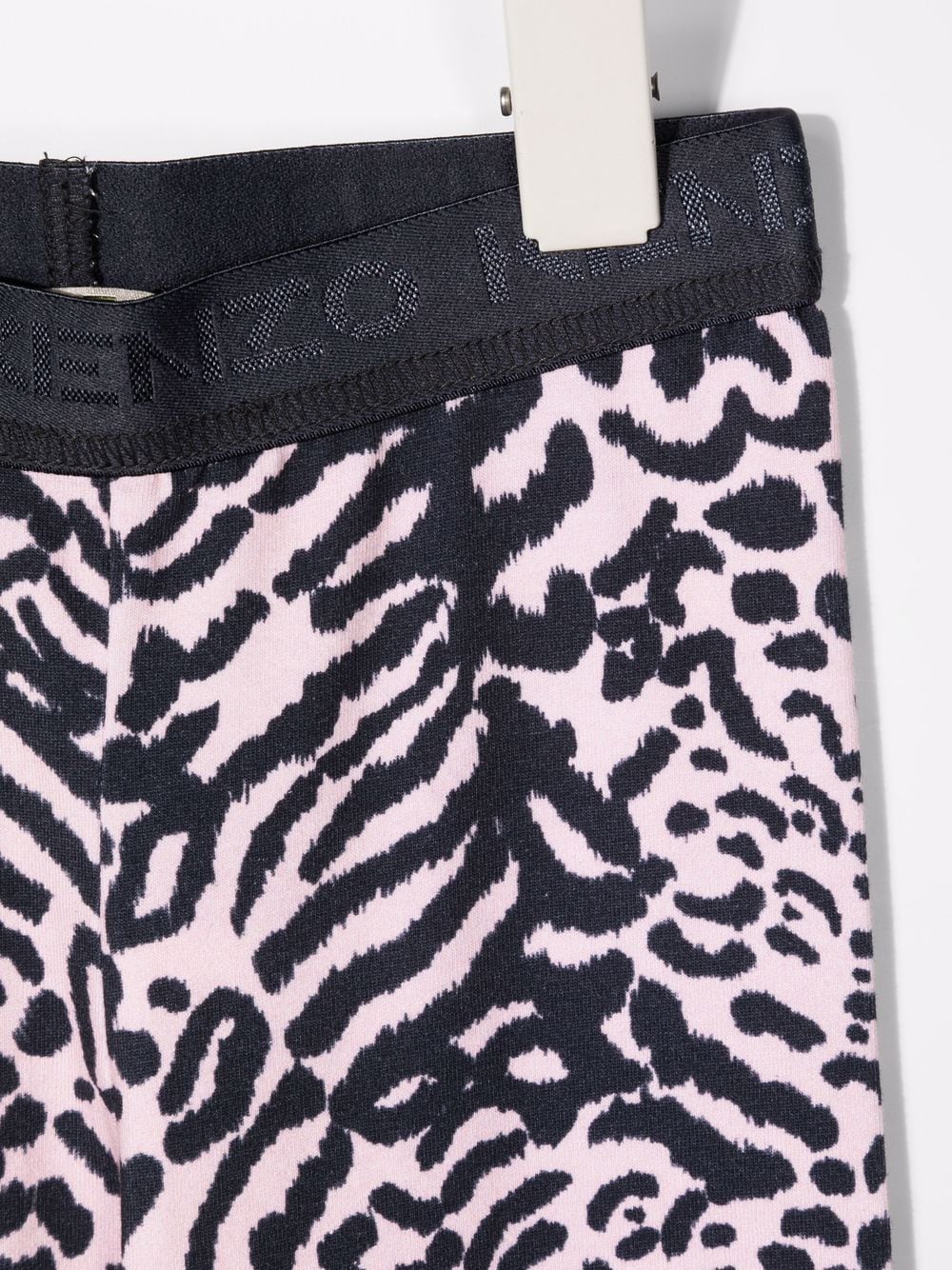 Shop Kenzo Animal-print Cotton Leggings In Pink