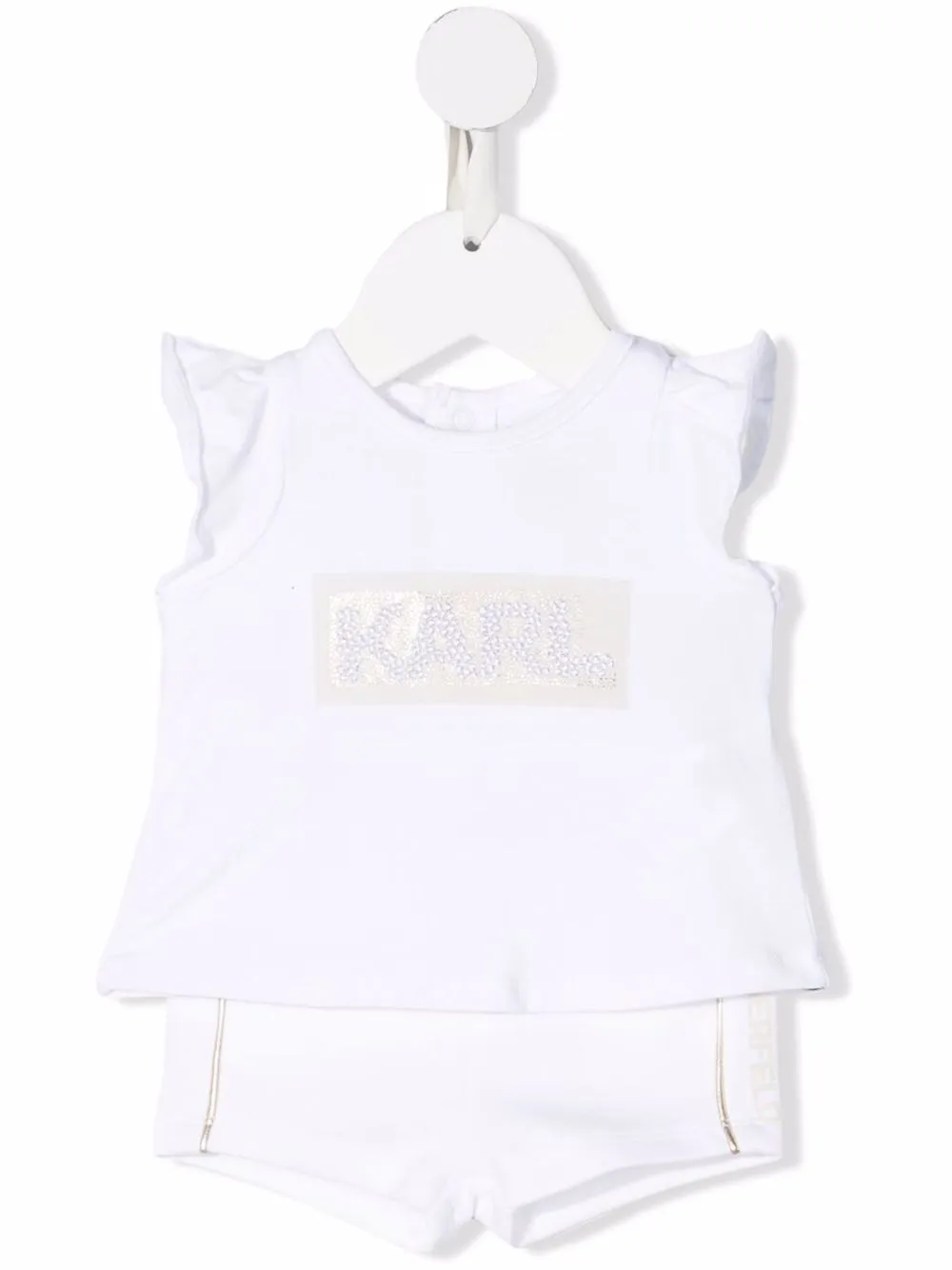 

Karl Lagerfeld Kids conjunto de shorts con logo - Blanco