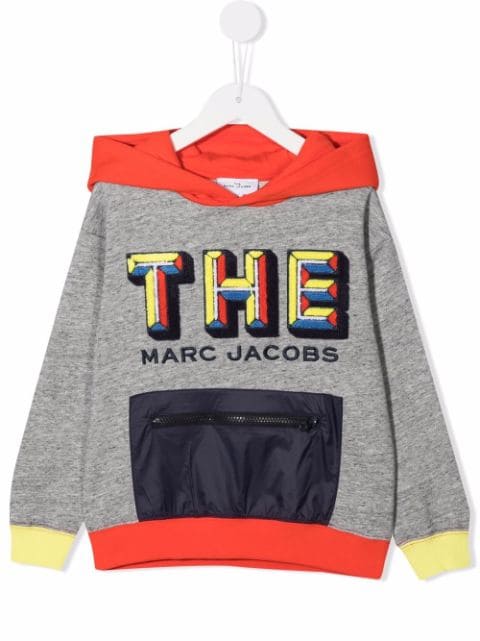 The Marc Jacobs Kids colour-block logo-print hoodie