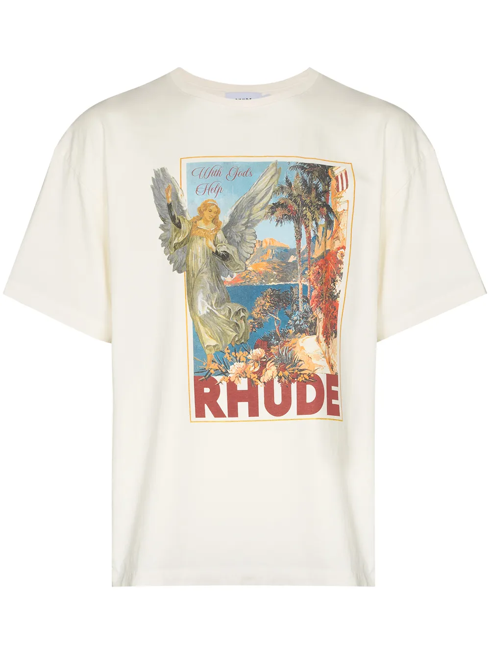 

Rhude graphic-print cotton T-shirt - White