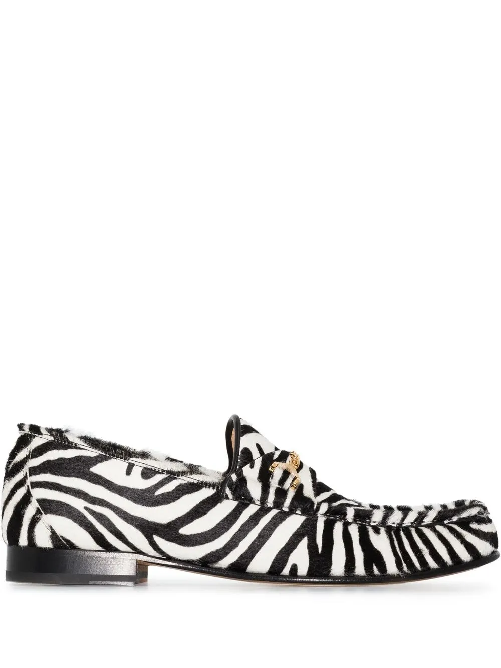 

HYUSTO Mick zebra pony-hair loafers - Black