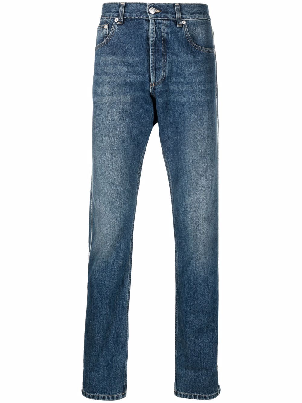 

Alexander McQueen jeans slim con tiro medio - Azul