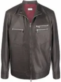 Brunello Cucinelli zip-up leather jacket - Brown