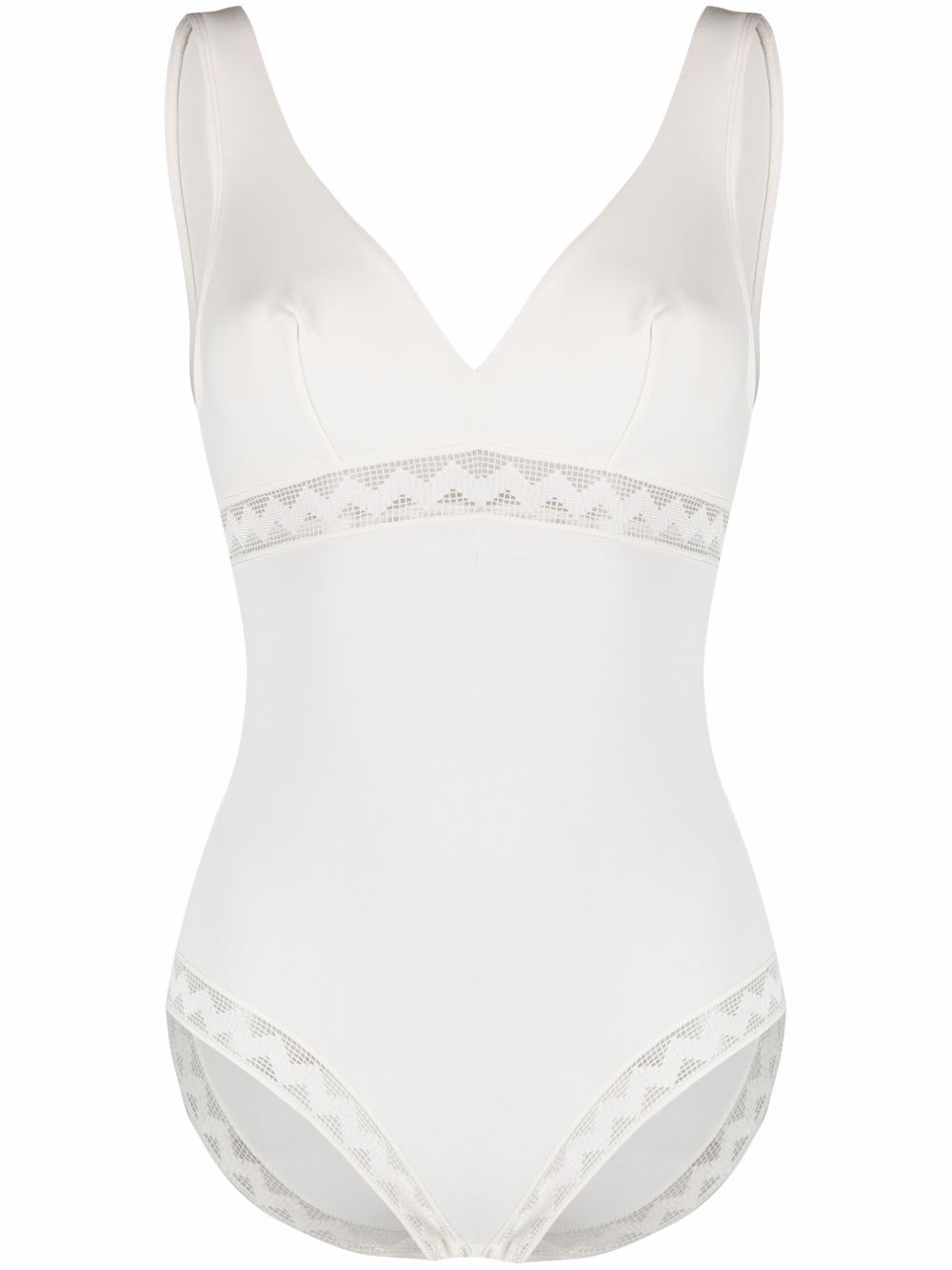 ERES sandrine zigzag-trim bodysuit - White