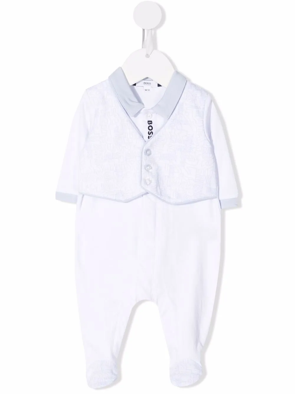 

BOSS Kidswear logo pattern button-up pajamas - White