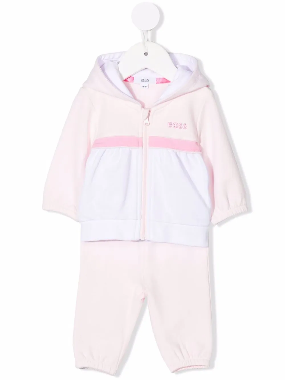 

BOSS Kidswear traje deportivo con diseño color block - Rosado