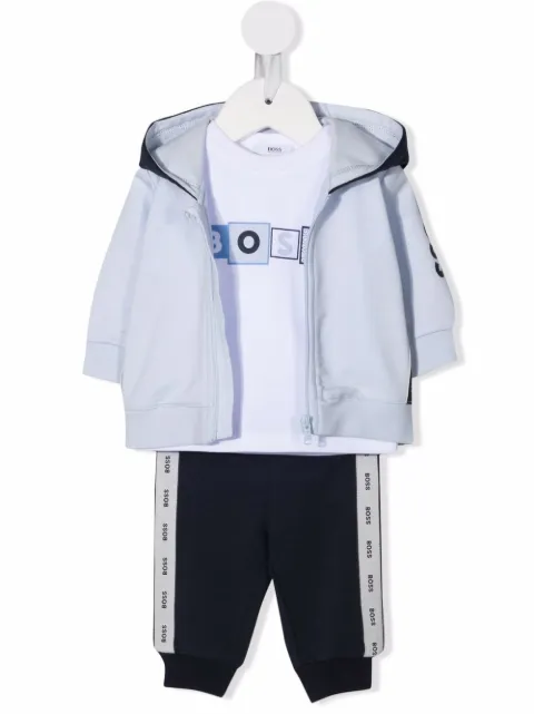 BOSS Kidswear logo-stripe tracksuit set