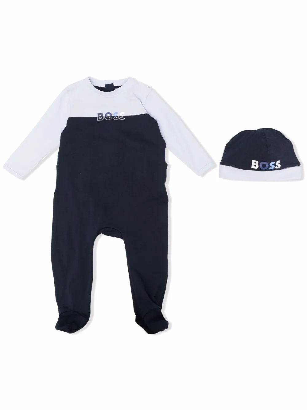 

BOSS Kidswear mameluco con logo estampado - Azul