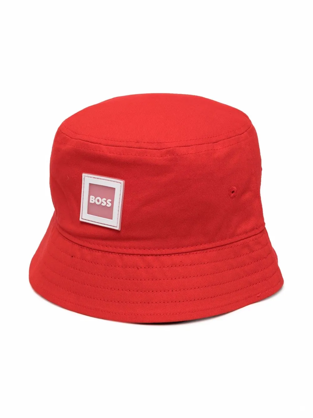 

BOSS Kidswear gorro de pescador con parche del logo - Rojo