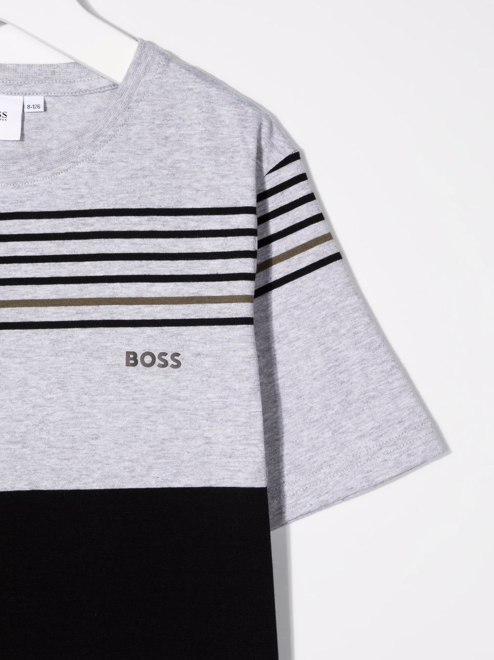 фото Boss kidswear футболка в стиле колор-блок в полоску