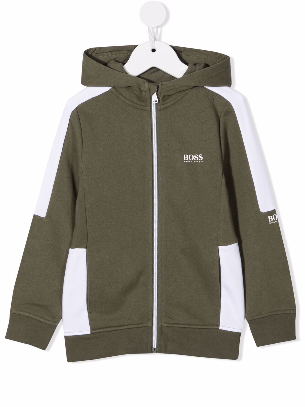 фото Boss kidswear logo-print panelled hoodie