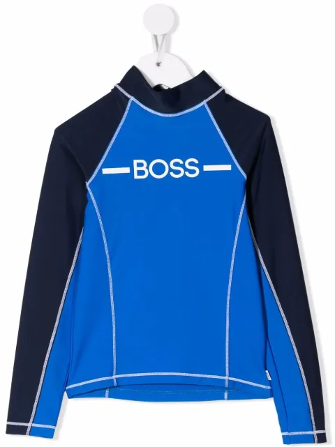 Boss Kids توب سباحة بطبعة شعار الماركة