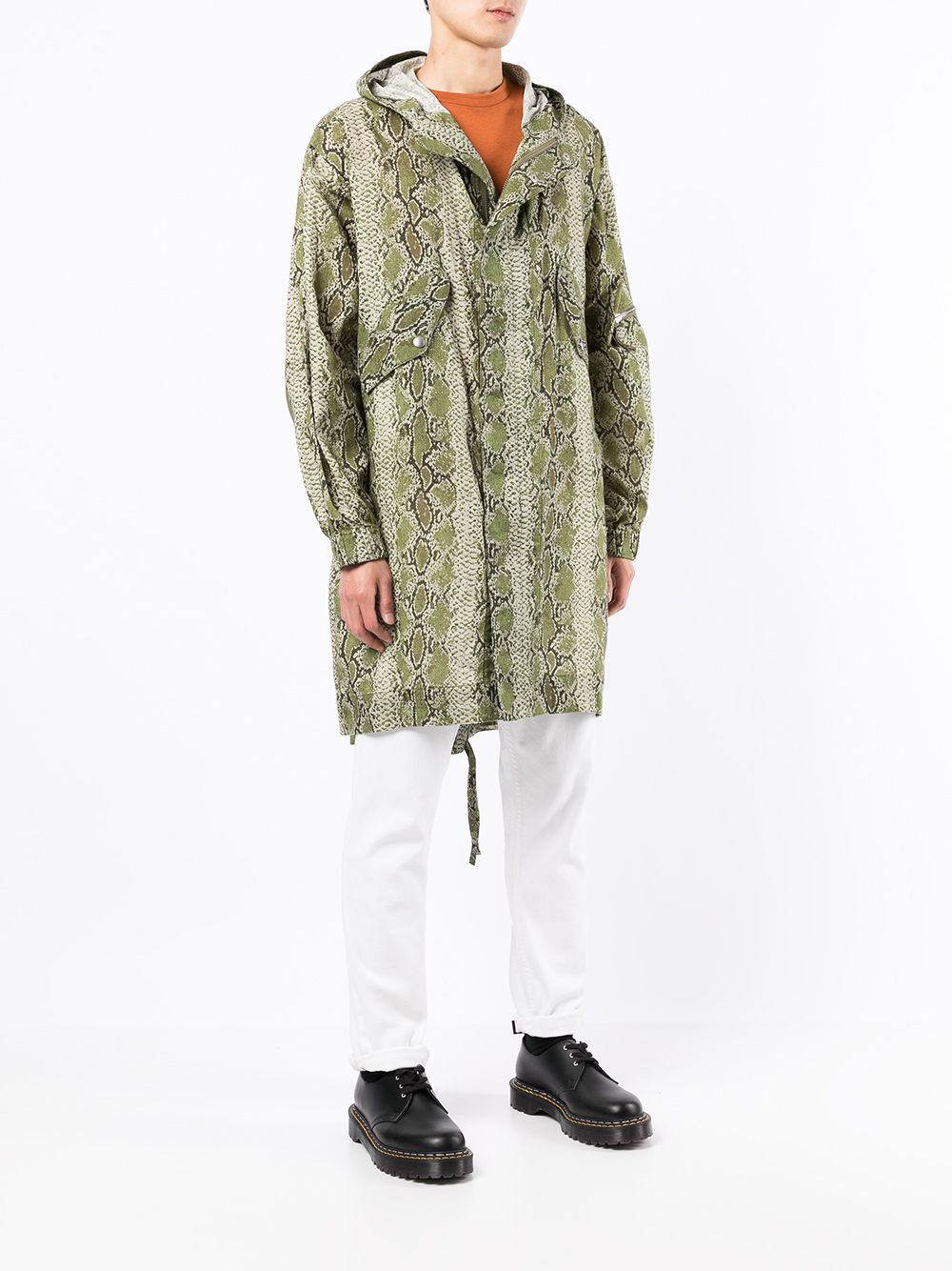 YMC Hunter snakeskin-effect Parka - Farfetch