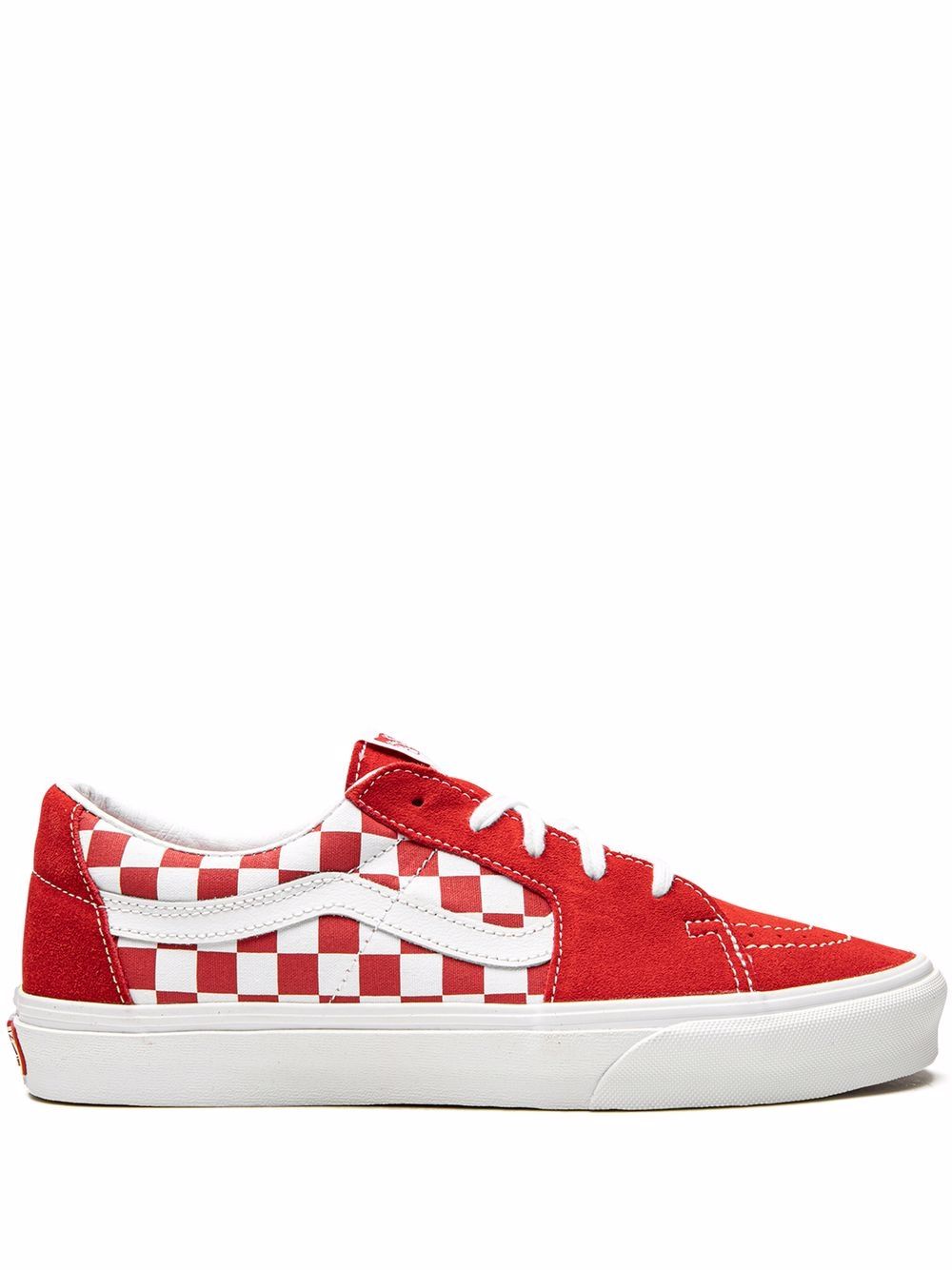 Vans Sk8 Low Checkerboard Sneakers In Red