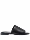 Givenchy embossed-logo leather slides - Black