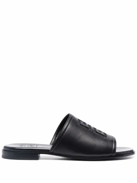 Givenchy embossed-logo leather slides