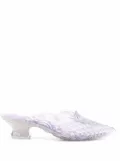 Melissa textured low-heel mules - Grey