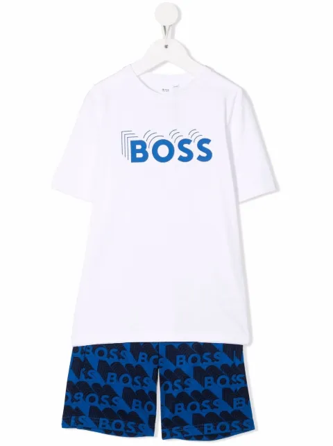 Boss Kids طقم رياضي بطبعة شعار الماركة