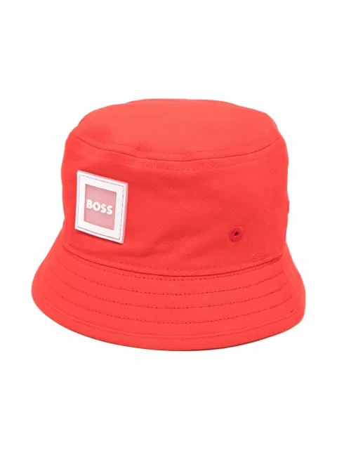 Boss Kids log-patch bucket hat