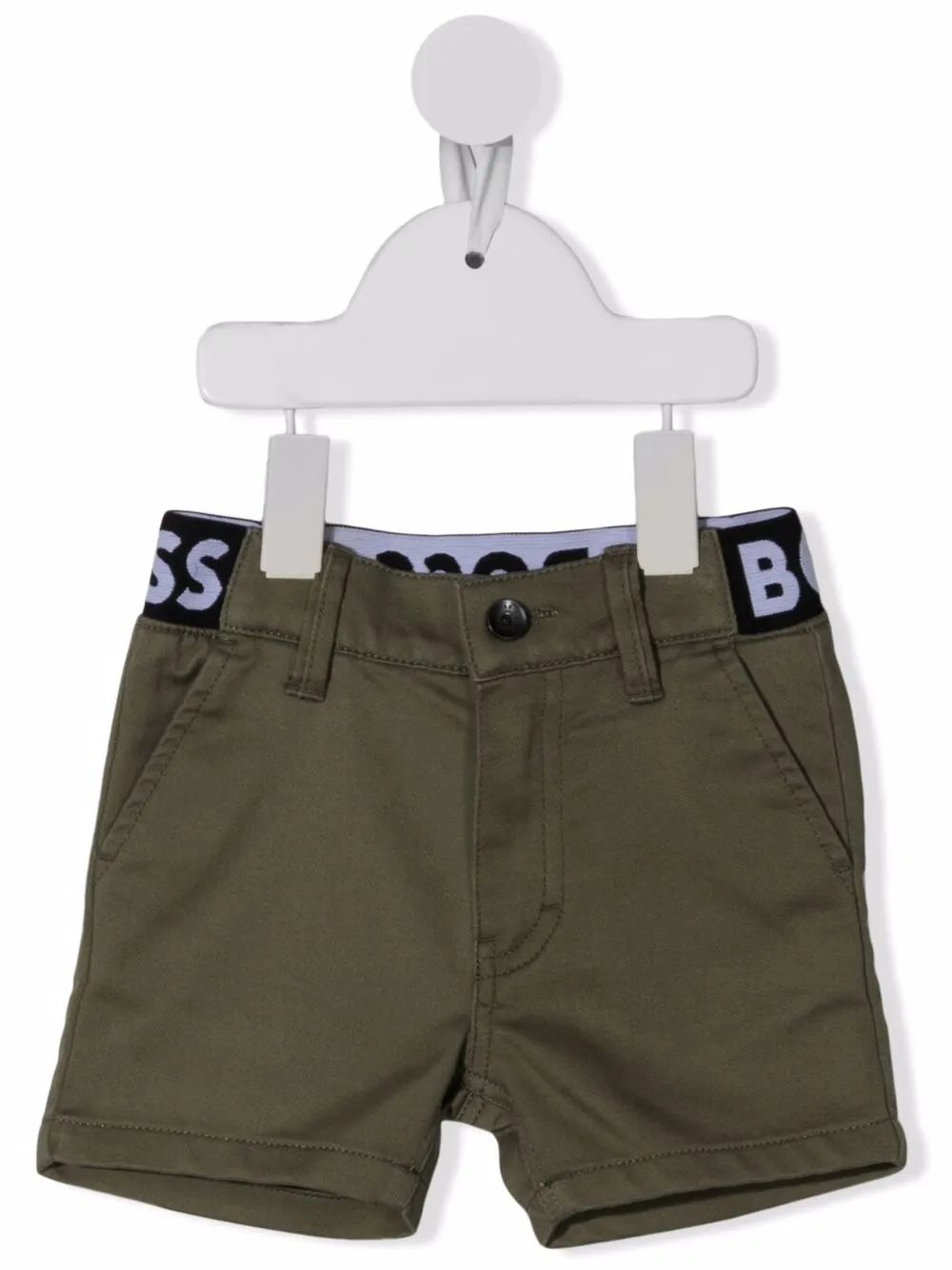 

BOSS Kidswear shorts con logo en la pretina - Verde