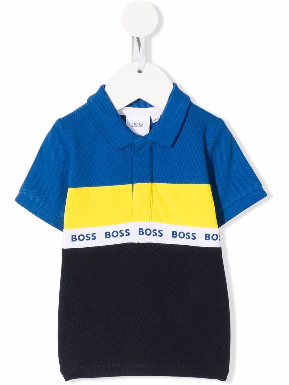 

BOSS Kidswear playera tipo polo con logo estampado - Azul