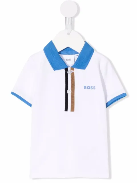 Boss Kids قميص بولو بطبعة شعار الماركة